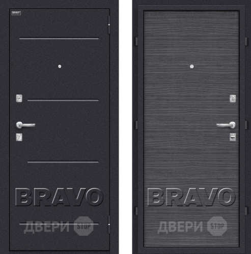 Входная металлическая Дверь Bravo Оптим Кобра Black Wood в Дубне