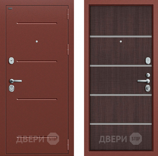 Входная металлическая Дверь Groff Т2-204 Wenge Crosscut в Дубне