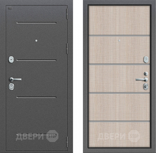 Входная металлическая Дверь Groff Т2-204 Cappuccino Crosscut в Дубне