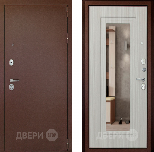 Входная металлическая Дверь (Дверной Континент) Гарант - 1 Зеркало Сандал белый в Дубне