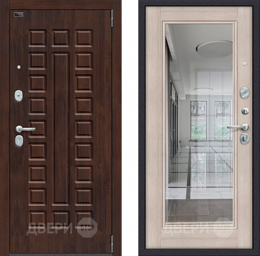 Входная металлическая Дверь Bravo Porta S-3 51/П61 с зеркалом Капучино в Дубне