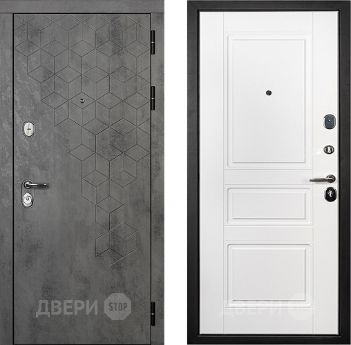 Входная металлическая Райтвер Бетон 1501 Белый матовый  в Дубне