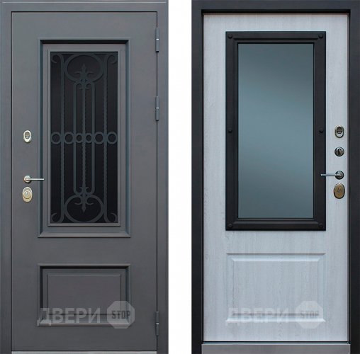 Входная металлическая Дверь АСД Аляска с окном и лазерной резкой в Дубне