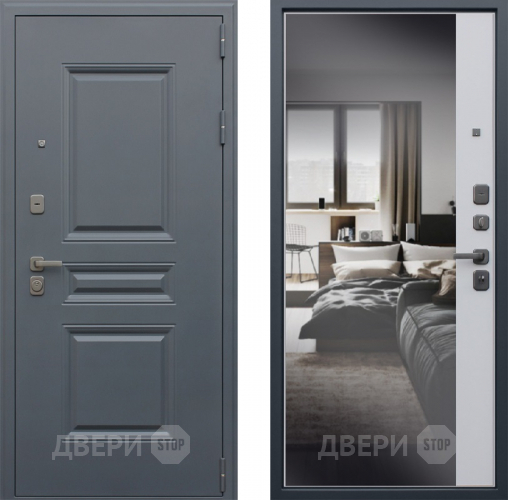 Входная металлическая Дверь АСД Барселона с зеркалом в Дубне