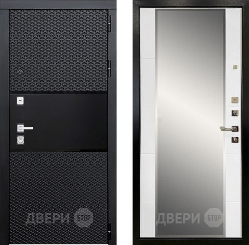 Входная металлическая Дверь Ратибор Прима 3К с зеркалом Белый матовый в Дубне