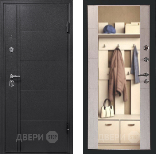 Входная металлическая Дверь Форпост Эверест Зеркало Беленый дуб в Дубне