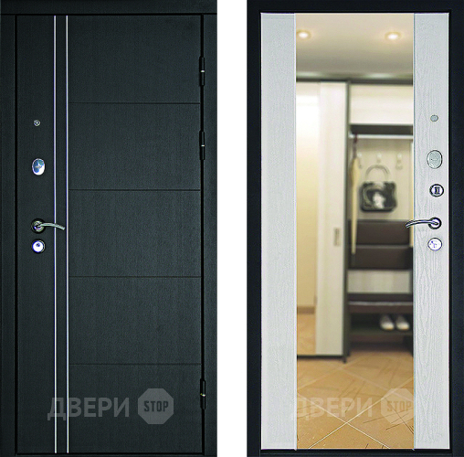 Дверь Дверной Континент Тепло - Люкс Зеркало Беленый дуб в Дубне