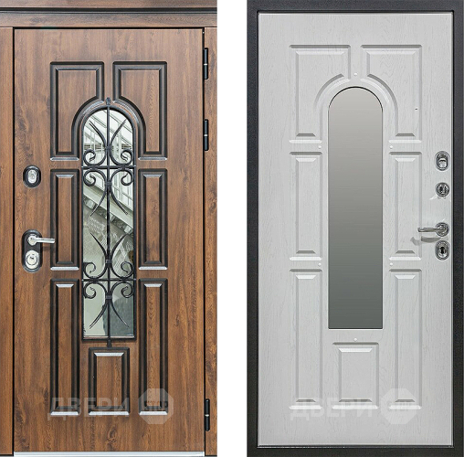 Входная металлическая Дверь Сударь МХ-32 Винорит Альберо Браш с Ковкой и окном в Дубне