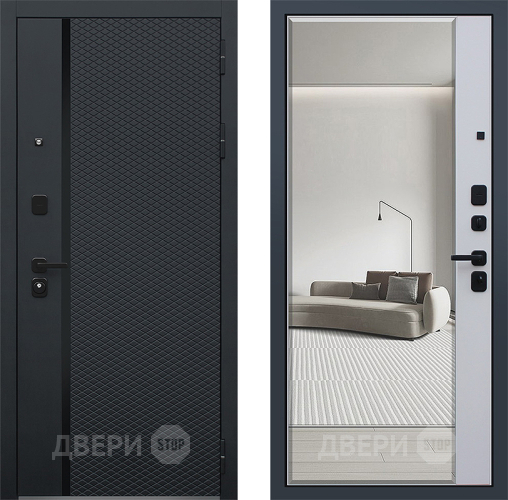 Входная металлическая Дверь АСД Ньюкасл с зеркалом в Дубне