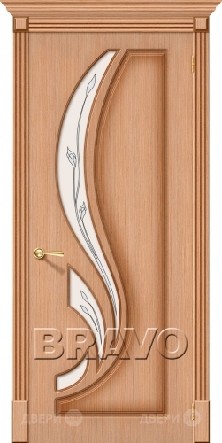 Межкомнатная дверь со стеклом Лилия (Дуб) в Дубне