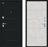 Дверь внутреннего открывания Bravo Граффити-1 Инсайд Букле черное/Look Art 860х2050 мм