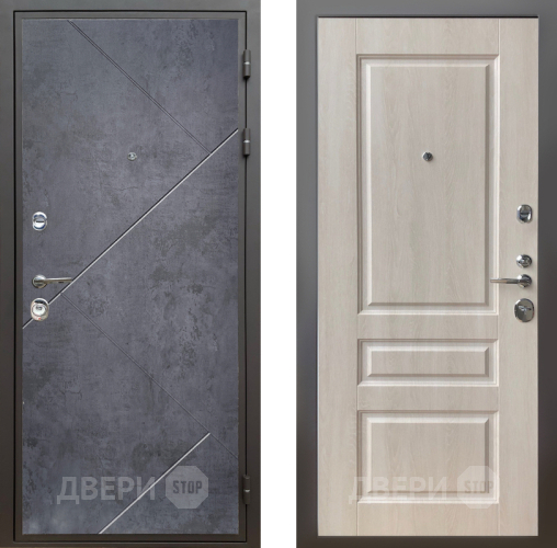 Входная металлическая Дверь Шелтер (SHELTER) Комфорт Бетон урбан индиго 3 Дуб филадельфия крем в Дубне