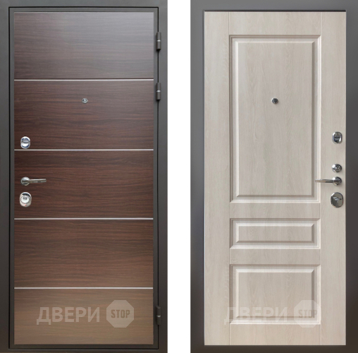Входная металлическая Дверь Шелтер (SHELTER) Комфорт Венге структурный горизонт 3 Дуб филадельфия крем в Дубне