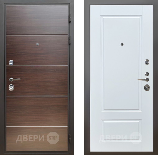 Входная металлическая Дверь Шелтер (SHELTER) Комфорт Венге структурный горизонт 4 Белый матовый в Дубне