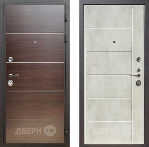 Входная металлическая Дверь Шелтер (SHELTER) Комфорт Венге структурный горизонт 11 Бетон крем в Дубне