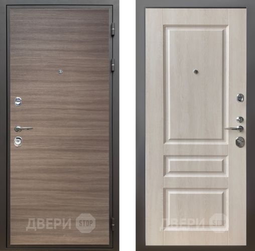 Входная металлическая Дверь Шелтер (SHELTER) Комфорт Дуб тоскано поперечный 3 Дуб филадельфия крем в Дубне