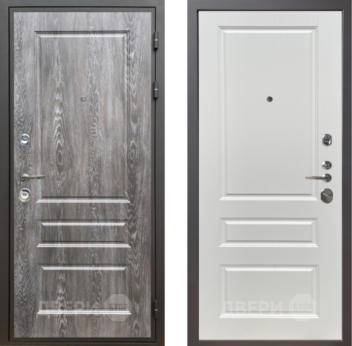 Входная металлическая Дверь Шелтер (SHELTER) Комфорт Дуб шале серебро 1 Белый ясень в Дубне