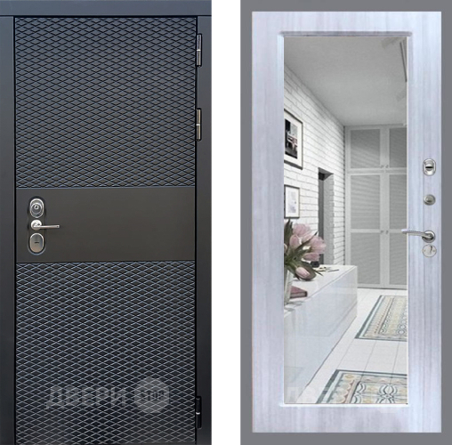 Входная металлическая Дверь Стоп БЛЭК CISA Зеркало Сандал белый в Дубне