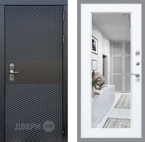 Входная металлическая Дверь Стоп БЛЭК CISA Зеркало Силк Сноу в Дубне