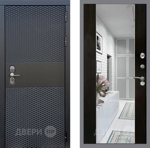 Входная металлическая Дверь Стоп БЛЭК CISA Зеркало СБ-16 Венге в Дубне