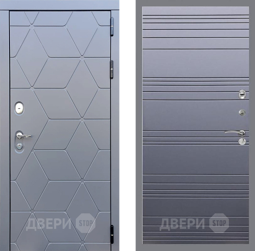 Входная металлическая Дверь Стоп КОСМО Лайн Силк титан в Дубне