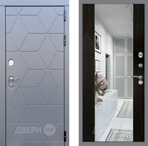 Входная металлическая Дверь Стоп КОСМО Зеркало СБ-16 Венге в Дубне