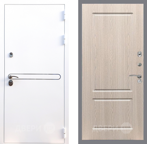 Входная металлическая Дверь Стоп Лайн Вайт ФЛ-117 Беленый дуб в Дубне