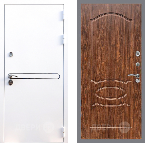 Входная металлическая Дверь Стоп Лайн Вайт ФЛ-128 орех тисненый в Дубне