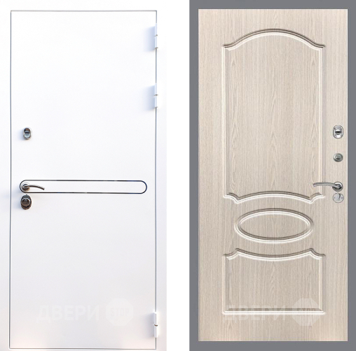 Входная металлическая Дверь Стоп Лайн Вайт ФЛ-128 Беленый дуб в Дубне