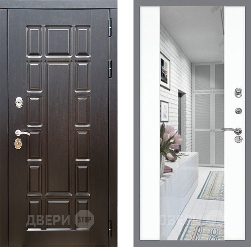 Дверь Стоп НЬЮ ЙОРК Зеркало СБ-16 Силк Сноу в Дубне