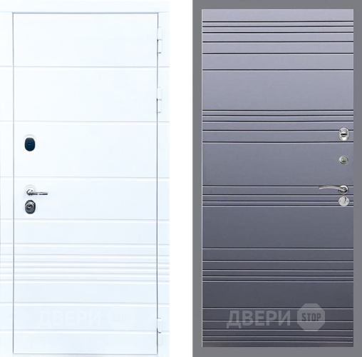 Входная металлическая Дверь Стоп ТРЕНДО Лайн Силк титан в Дубне