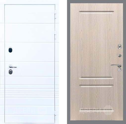 Входная металлическая Дверь Стоп ТРЕНДО ФЛ-117 Беленый дуб в Дубне