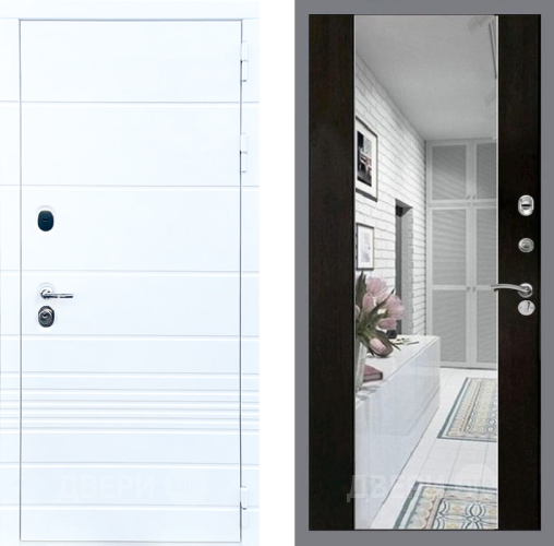 Входная металлическая Дверь Стоп ТРЕНДО Зеркало СБ-16 Венге в Дубне