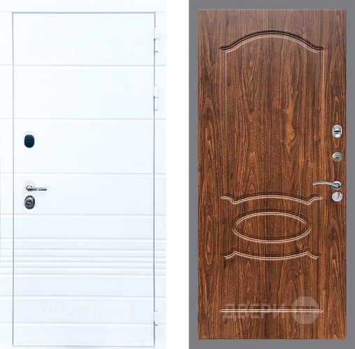 Входная металлическая Дверь Стоп ТРЕНДО ФЛ-128 орех тисненый в Дубне