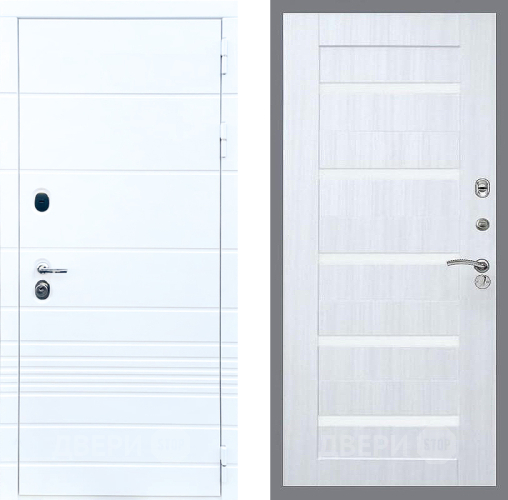 Входная металлическая Дверь Стоп ТРЕНДО СБ-14 Сандал белый в Дубне