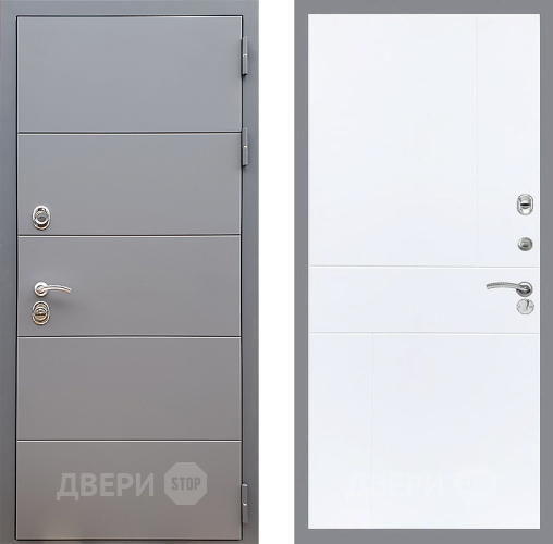 Входная металлическая Дверь Стоп АРТ ГРАФИТ ФЛ-290 Силк Сноу в Дубне