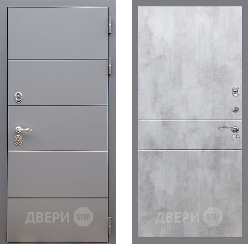Входная металлическая Дверь Стоп АРТ ГРАФИТ ФЛ-290 Бетон светлый в Дубне