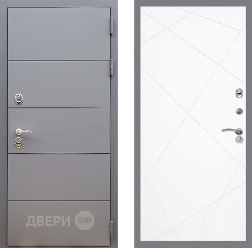 Входная металлическая Дверь Стоп АРТ ГРАФИТ ФЛ-291 Силк Сноу в Дубне