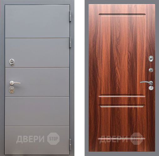 Входная металлическая Дверь Стоп АРТ ГРАФИТ ФЛ-117 Итальянский орех в Дубне