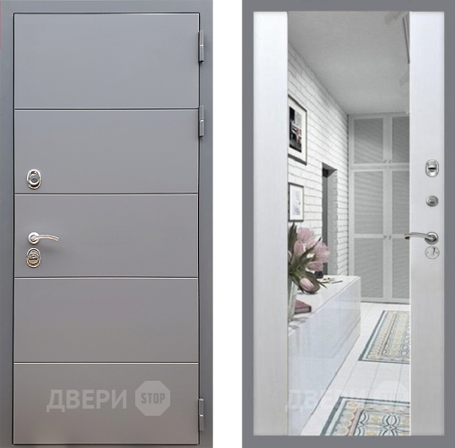 Дверь Стоп АРТ ГРАФИТ Зеркало СБ-16 Лиственница беж в Дубне