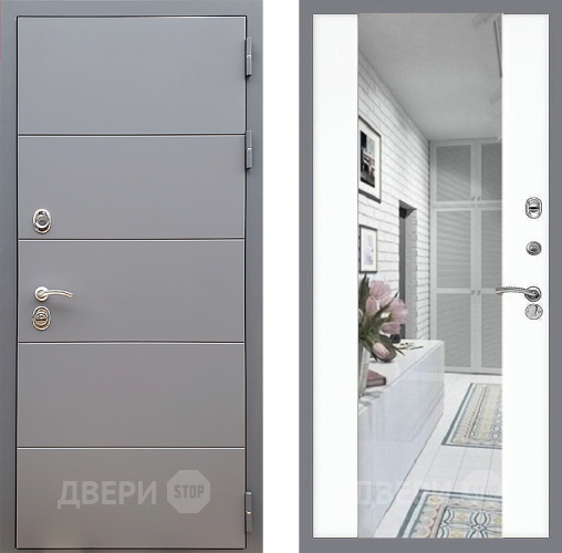 Дверь Стоп АРТ ГРАФИТ Зеркало СБ-16 Силк Сноу в Дубне