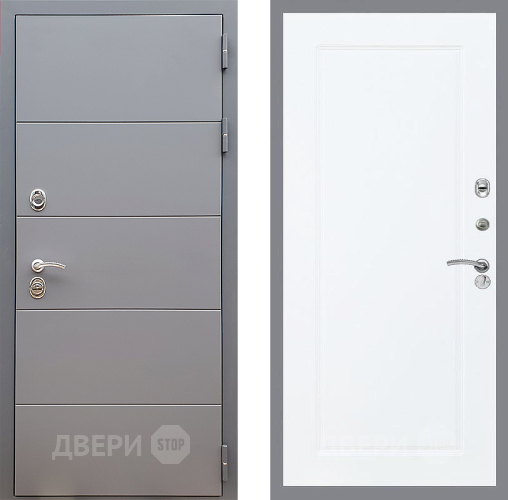 Входная металлическая Дверь Стоп АРТ ГРАФИТ ФЛ-119 Силк Сноу в Дубне