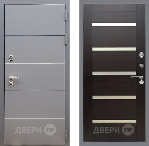 Входная металлическая Дверь Стоп АРТ ГРАФИТ СБ-14 венге поперечный в Дубне