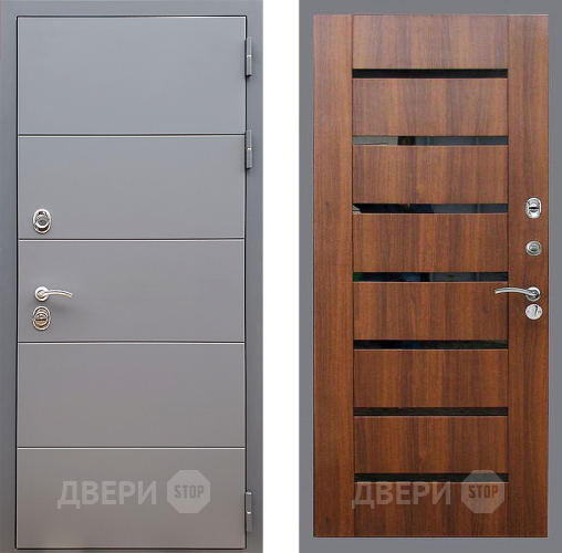 Входная металлическая Дверь Стоп АРТ ГРАФИТ СБ-14 Орех бренди в Дубне
