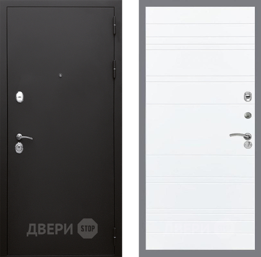 Дверь Стоп КЛАССИК Шагрень Лайн Силк Сноу в Дубне