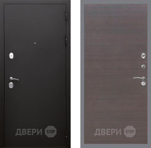 Входная металлическая Дверь Стоп КЛАССИК Шагрень Гладкая венге поперечный в Дубне