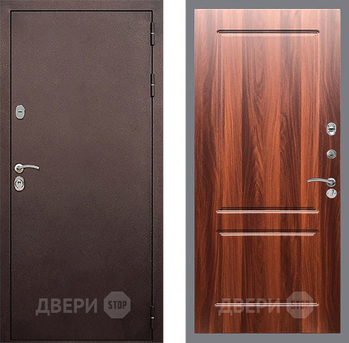 Входная металлическая Дверь Стоп КЛАССИК Медь ФЛ-117 Итальянский орех в Дубне