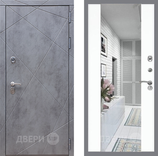 Входная металлическая Дверь Стоп Лучи Зеркало СБ-16 Силк Сноу в Дубне