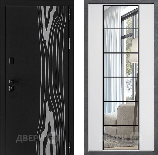 Входная металлическая Дверь Дверной континент ДК-12 ФЛЗ-2 Зеркало Белый софт в Дубне