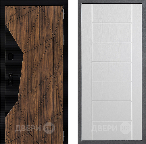 Входная металлическая Дверь Дверной континент ДК-11 ФЛ-Лайн Белое дерево в Дубне